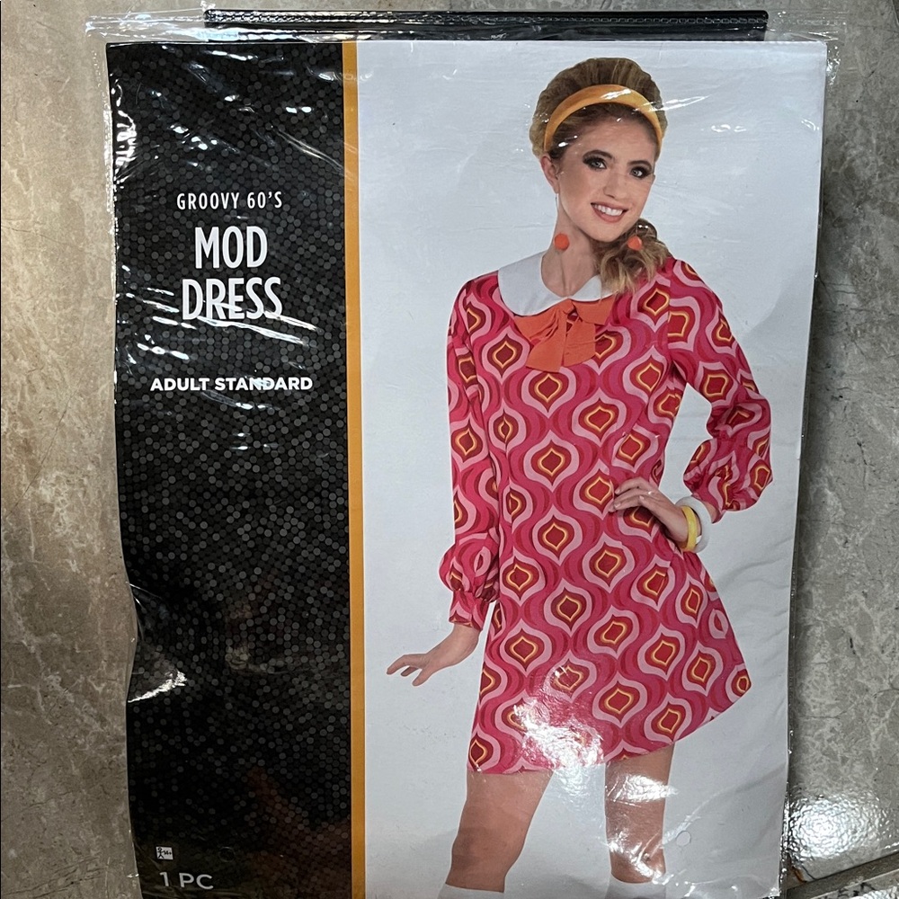 Groovy 60's Mod Dress - Pink and Orange